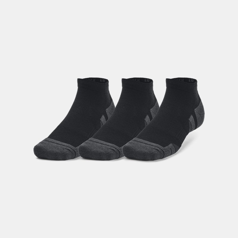 Lot de 3 paires de chaussettes basses Under Armour Performance Tech unisexes Noir / Noir / Jet Gris XL